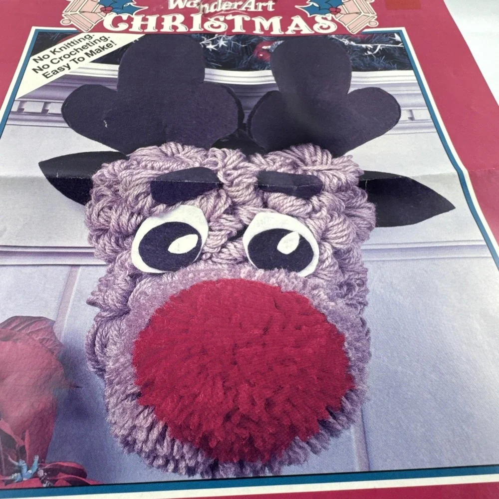 1991 WonderArt Aunt Lydia Christmas Reindeer Art Kit K154 USA New OPEN